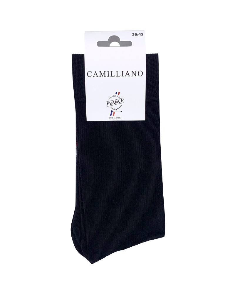 Chaussettes Noires en Coton Bio pour homme • Camilliano