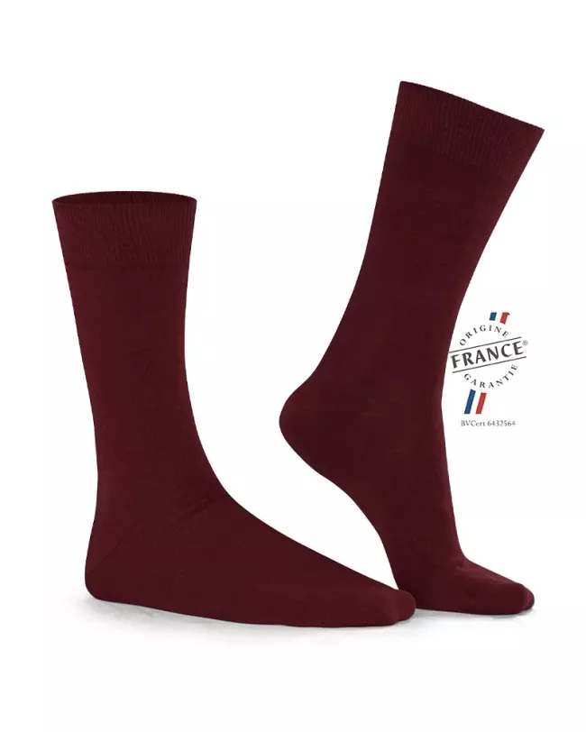 Chaussettes bordeaux en coton bio