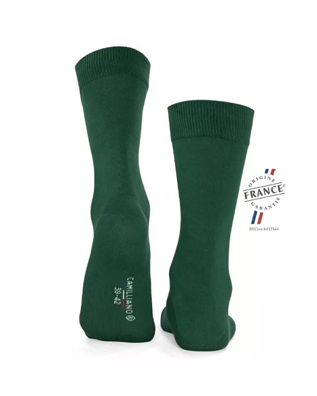 Chaussettes Vertes Coton Bio Homme • Camilliano