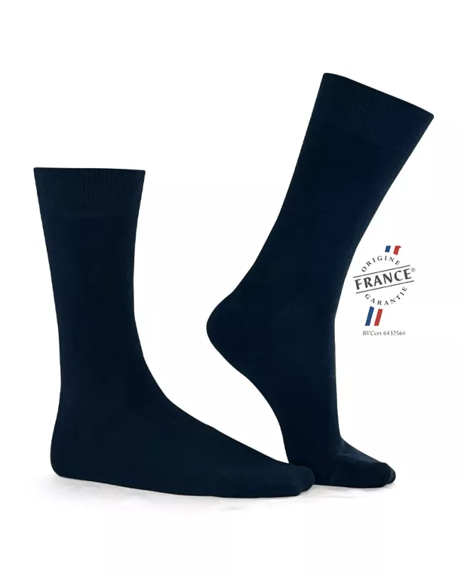 Chaussettes Homme Coton Bio, 2 paires uni marine / petits chevrons achat  vente écologique - Acheter sur