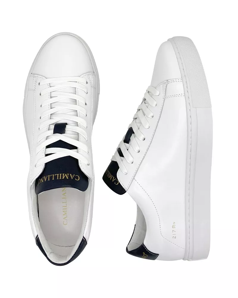 Sneakers homme coloris blanc et bleu marine