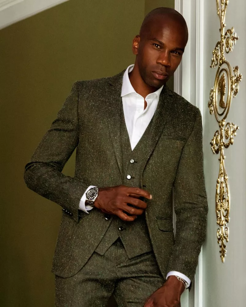 Costume tweed vert hotsell
