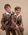 Costume marron enfant - Costume de cérémonie enfant - Ajax Marron 19 - Camilliano