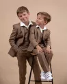Costume marron enfant - Costume de cérémonie enfant - Ajax Marron 19 - Camilliano