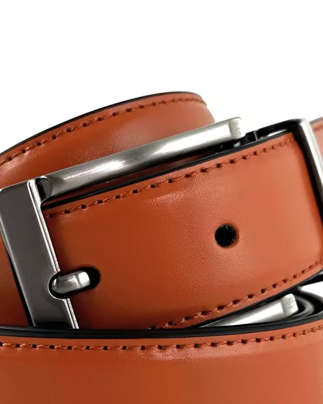 Ceinture Homme réversible et ajustableTerracotta/Noir • Camilliano