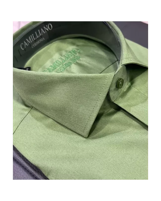 CHEMISE VERTE COL VILLE 6105