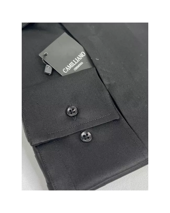 CHEMISE NOIRE COL VILLE 6105