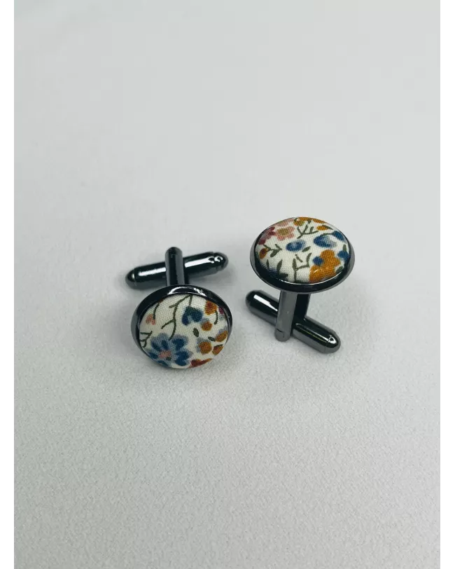 BOUTONS DE MANCHETTES TISSU LIBERTY 05