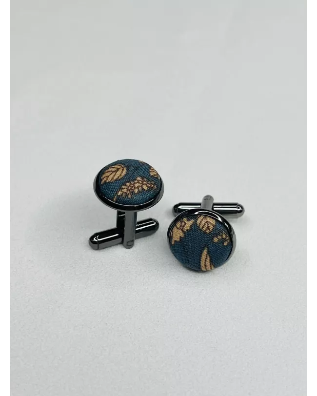 BOUTONS DE MANCHETTES TISSU FLEURY 02