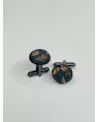 BOUTONS DE MANCHETTES TISSU FLEURY 02