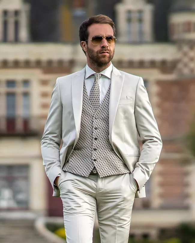 Costume Beige et motifs homme • Stenay Beige • Camilliano