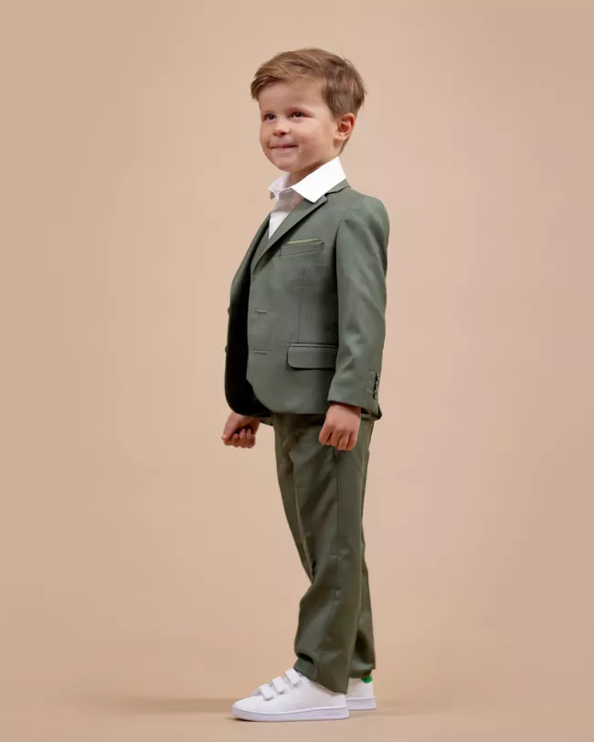 Costume Vert enfant - Costume de cérémonie enfant - Ajax Pickle 718 - Camilliano