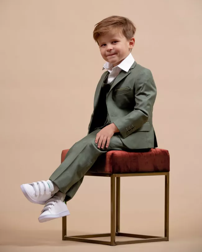 Costume Vert enfant - Costume de cérémonie enfant - Ajax Pickle 718 - Camilliano