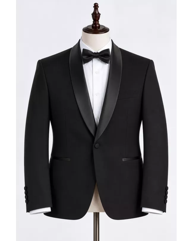 Costume noir, col châle • Chelsea Noir • Camilliano