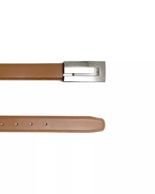 Ceinture cuir camel réversible