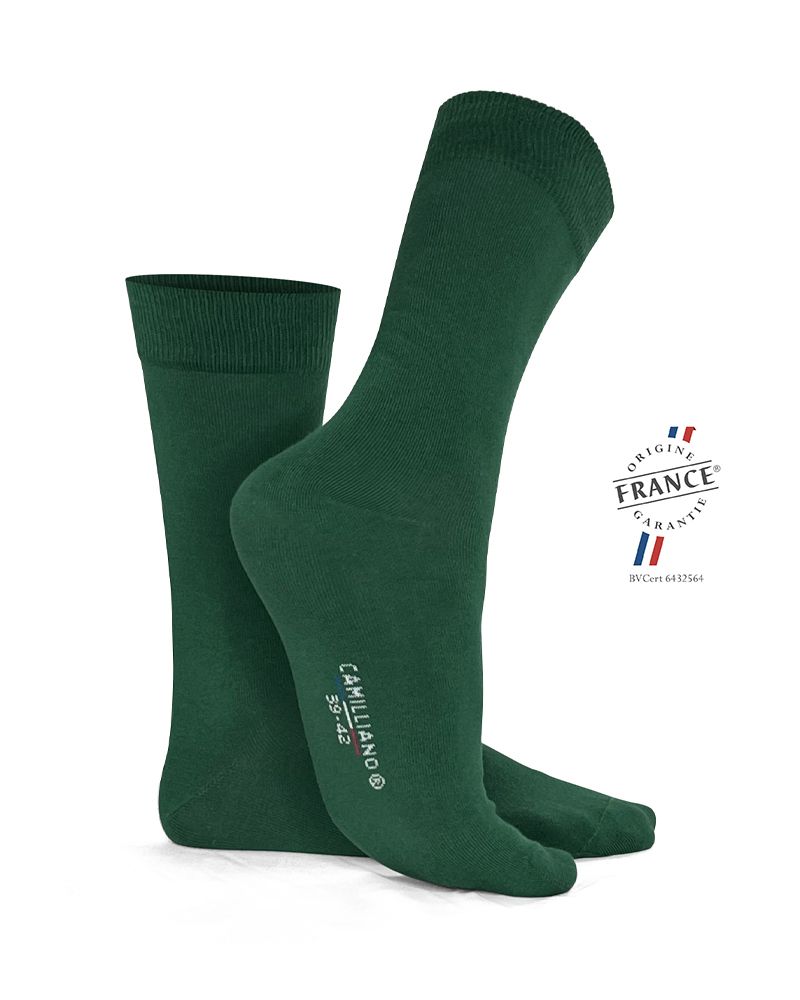 Chaussettes vertes coton bio homme made in France