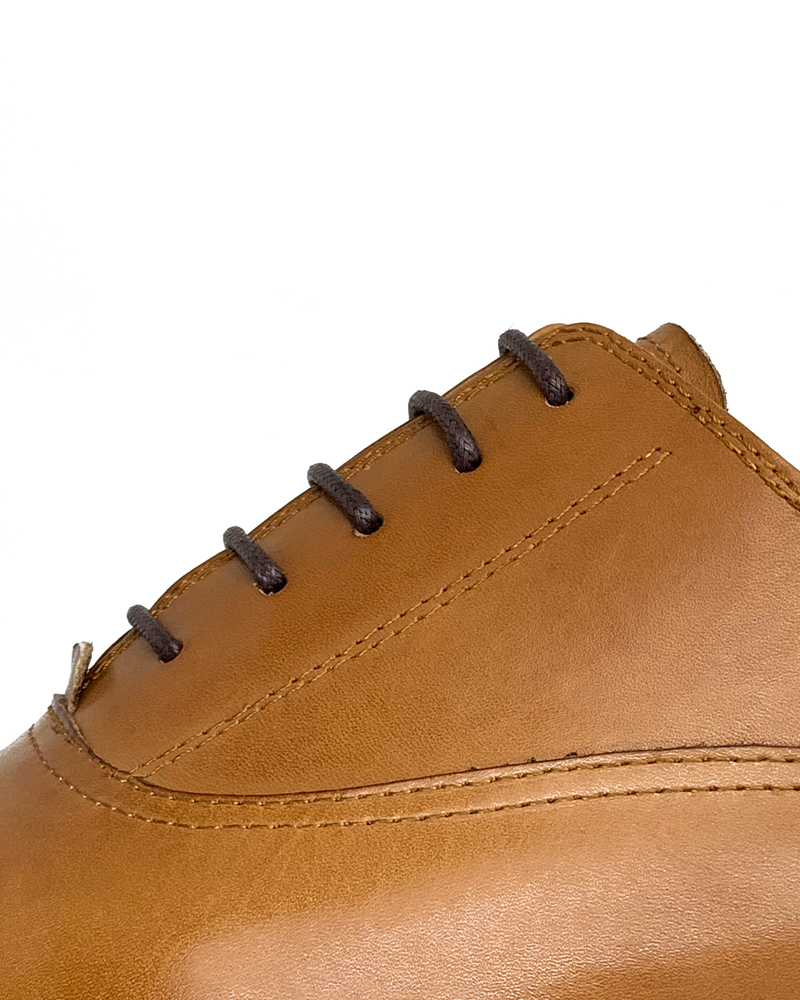 Chaussures de ville homme en cuir lisse camel