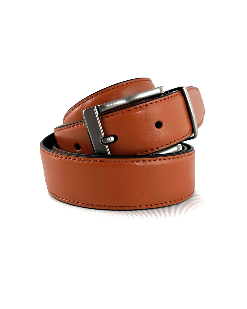 Ceinture réversible bleu camel