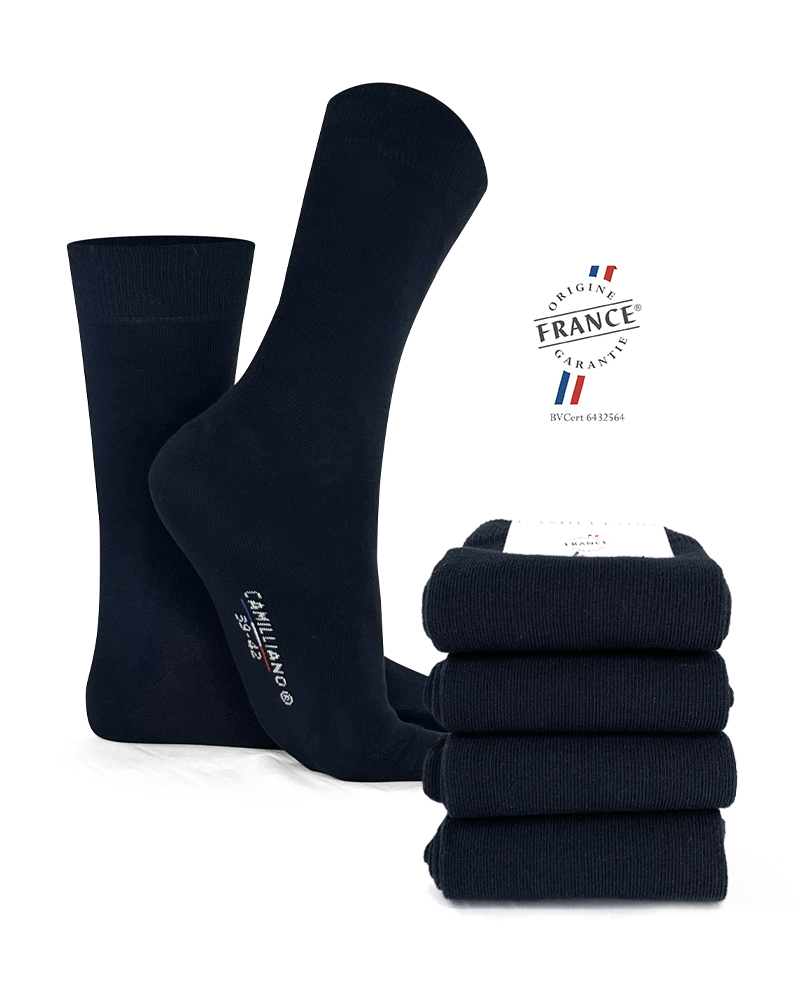 Chaussettes Coton Bio Bleues Marines