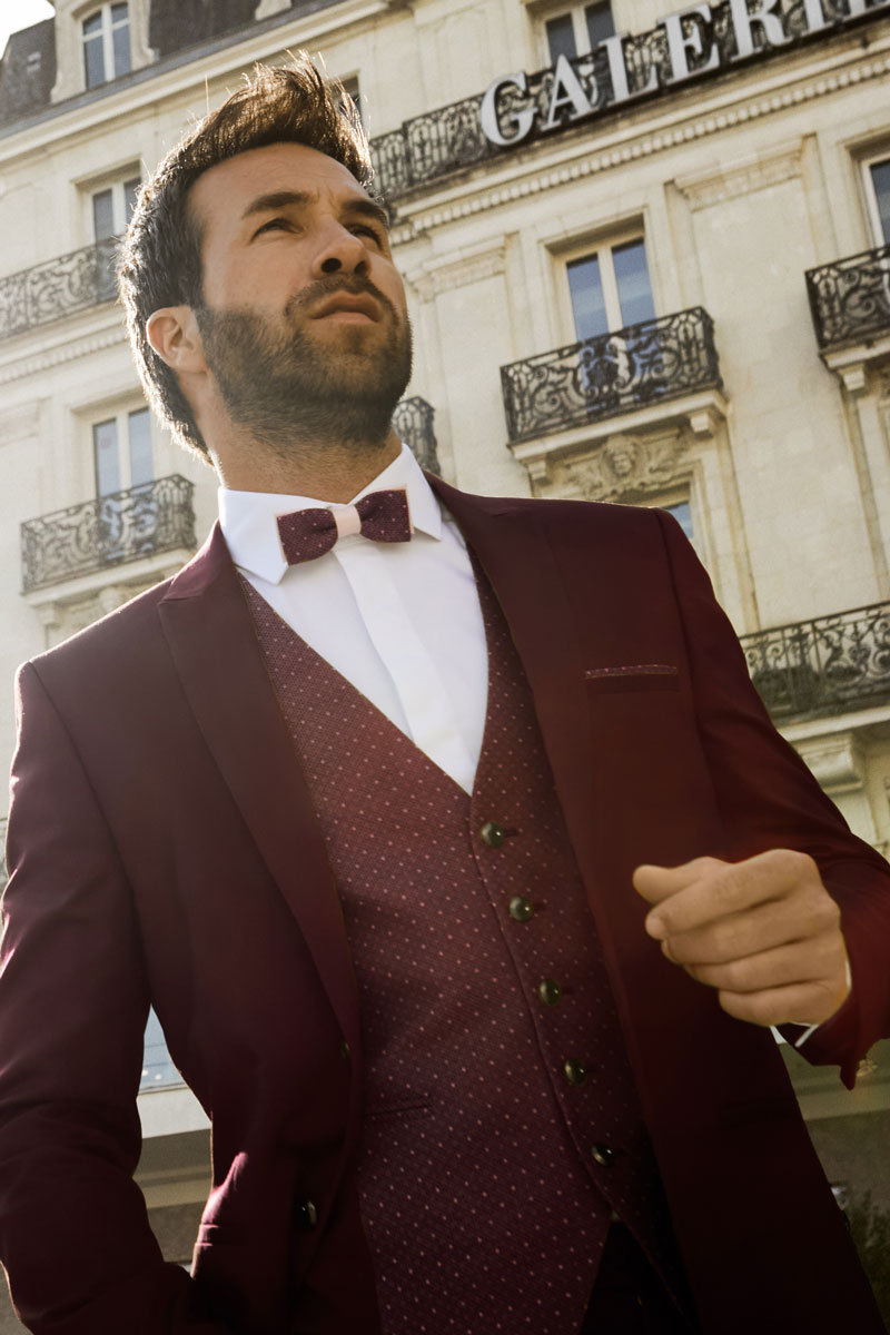 Costume homme bordeaux