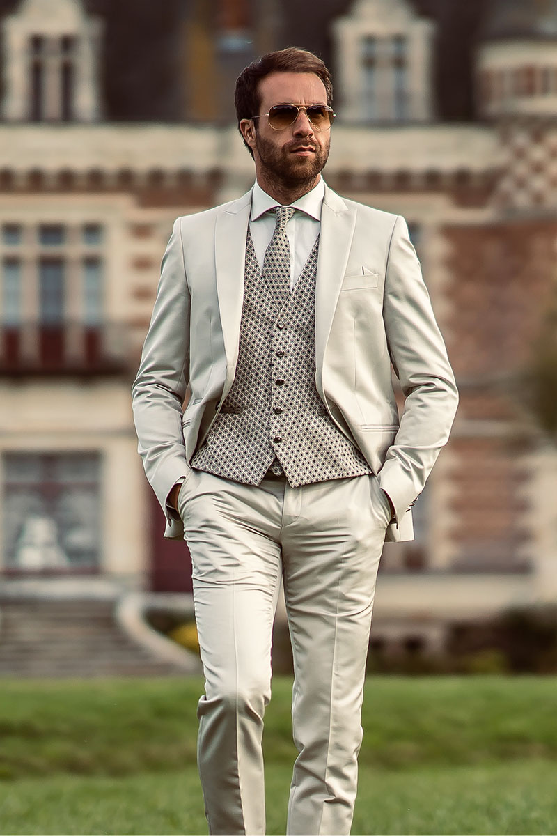 Costume homme tendance beige